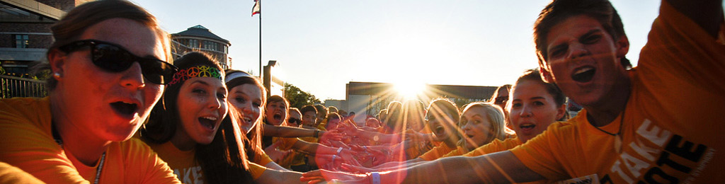 Chapman students early in the morning