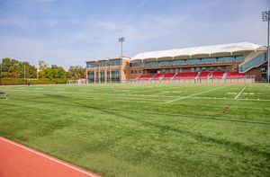 A football field on the Chapman campus.