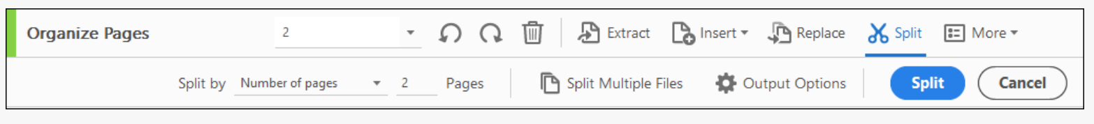 slit option in PDF