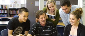 Professor and students