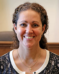 Law student in courtroom