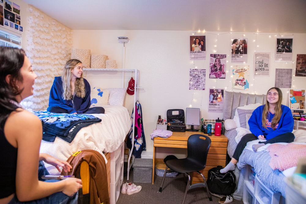 female students in dorm