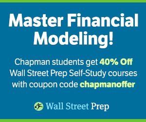 wall street prep ad - get 40% of Wall Street Prep Self-Study courses with coupon code "chapmanoffer"