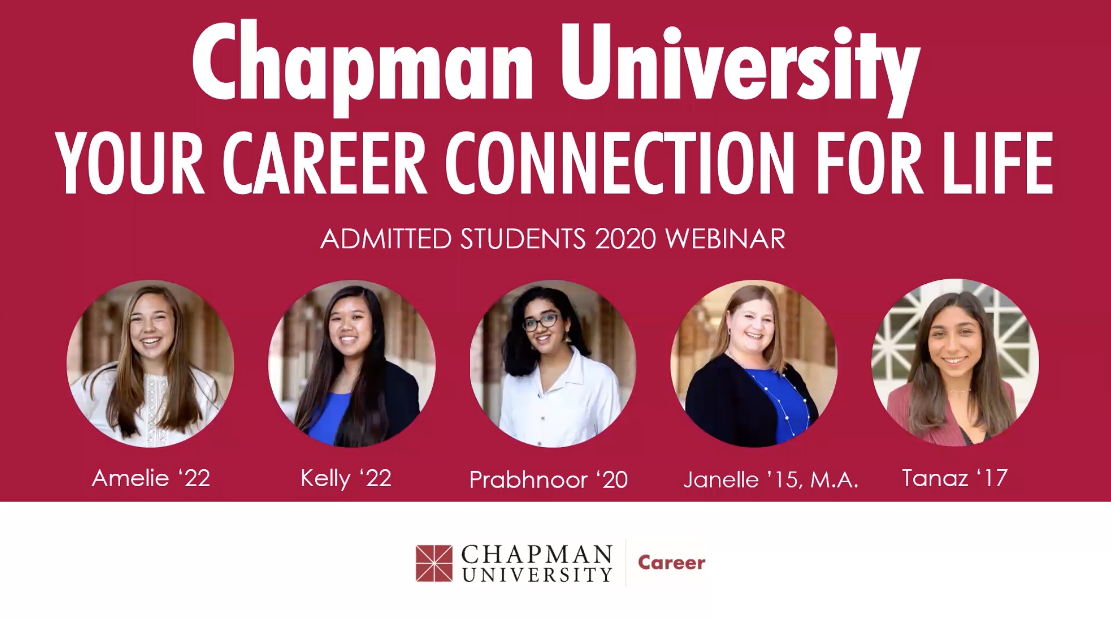 video preview of Admitted Students Career Panel: How Chapman will be your Career Connection for Life