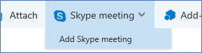 Popup showing adding a Skype meeting to outlook