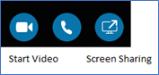 Start video and Screen Sharing icons