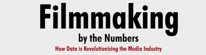 text that reads 'Filmmaking by the Numbers:How Data is Revolutionizing the Media Industry" 