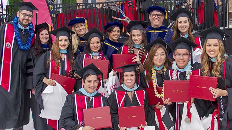 Attallah College school counseling graduates and faculty on commencement day