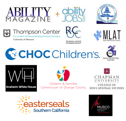 Collage of 13 logos from the disability summit partners including Chapman University