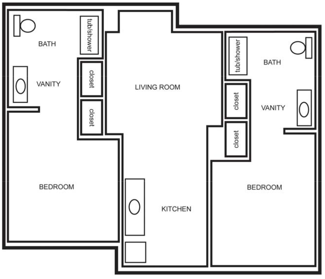 Sandhu 2 bedroom suite floorplan