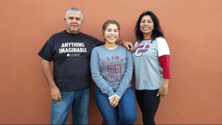 Family wearing Chapman apparel 