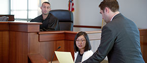 Students in a courtroom
