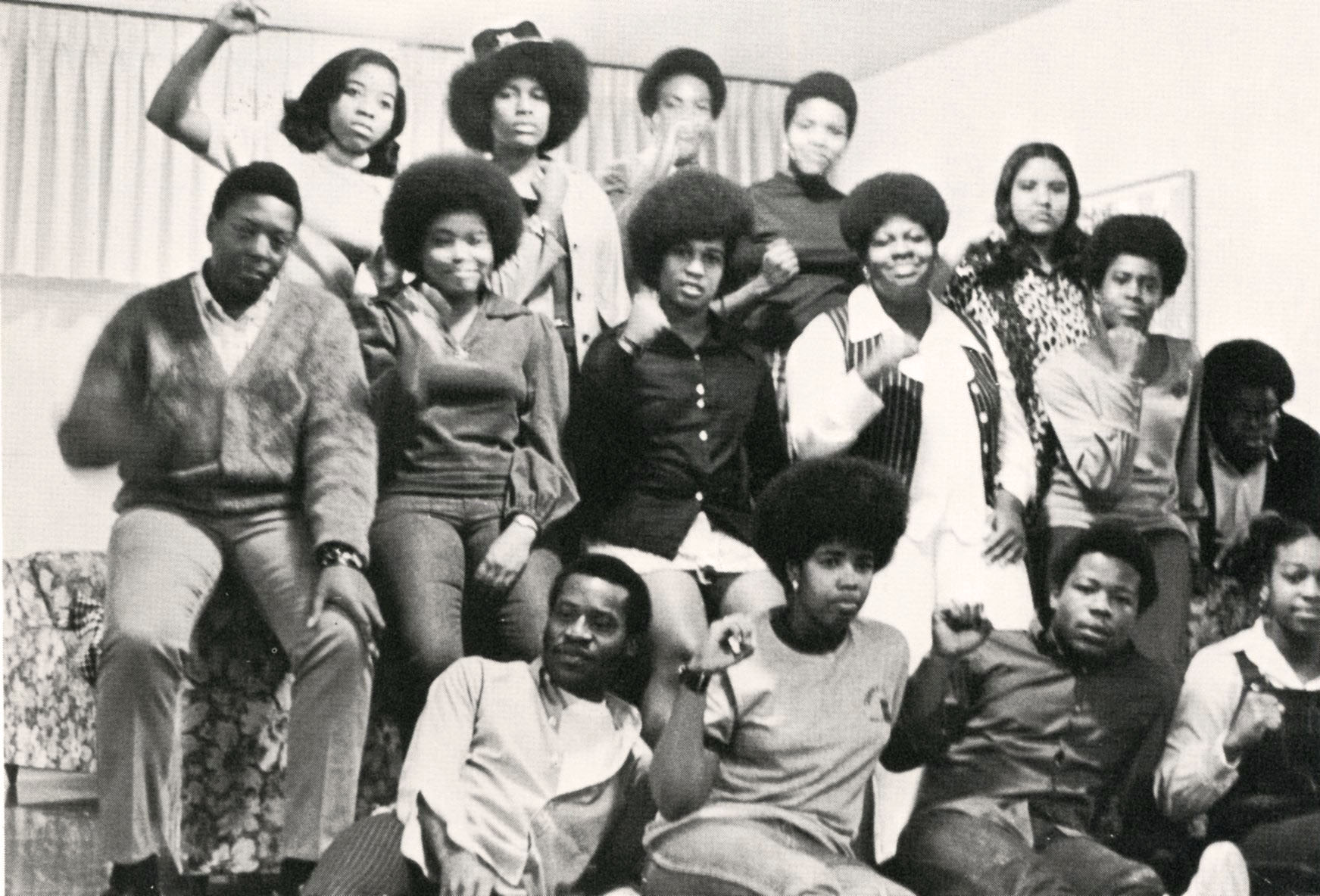 4. Black Student Union members, Chapman College (now known as Chapman University), Orange, 1971. (University Archives)