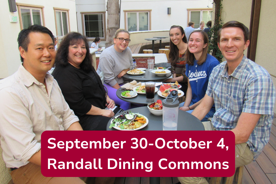 faculty and students eating lunch at Randall Dining Commons