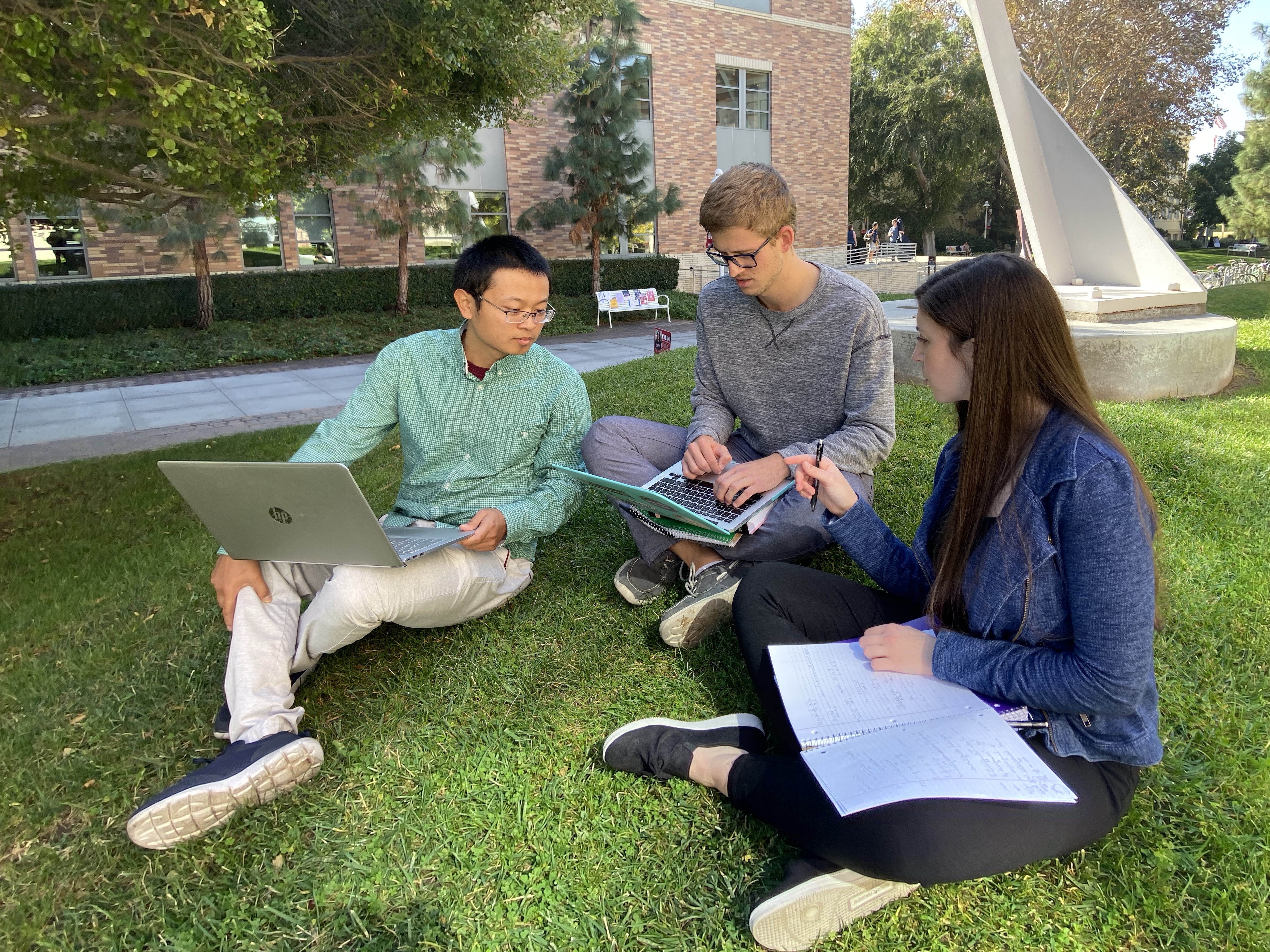 students studying outside wilkinson hall
