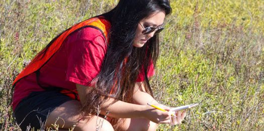 A student doing fieldwork