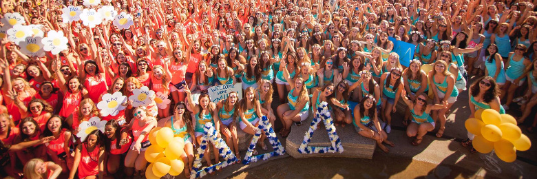 Chapman students participating in sorority event