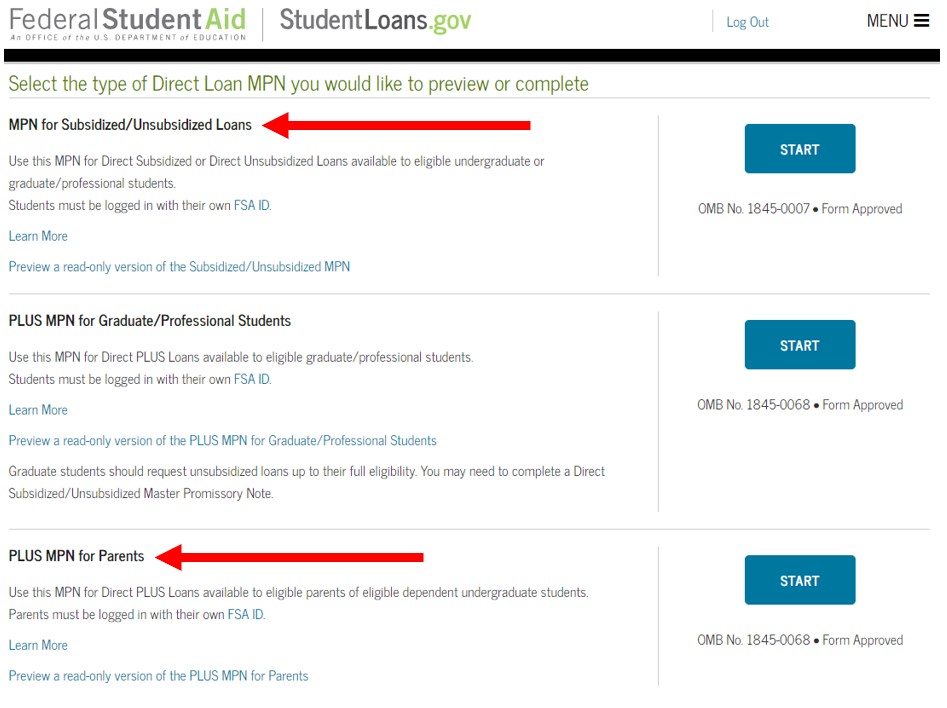 Image demonstrating how to navigate the StudentAid.gov website.