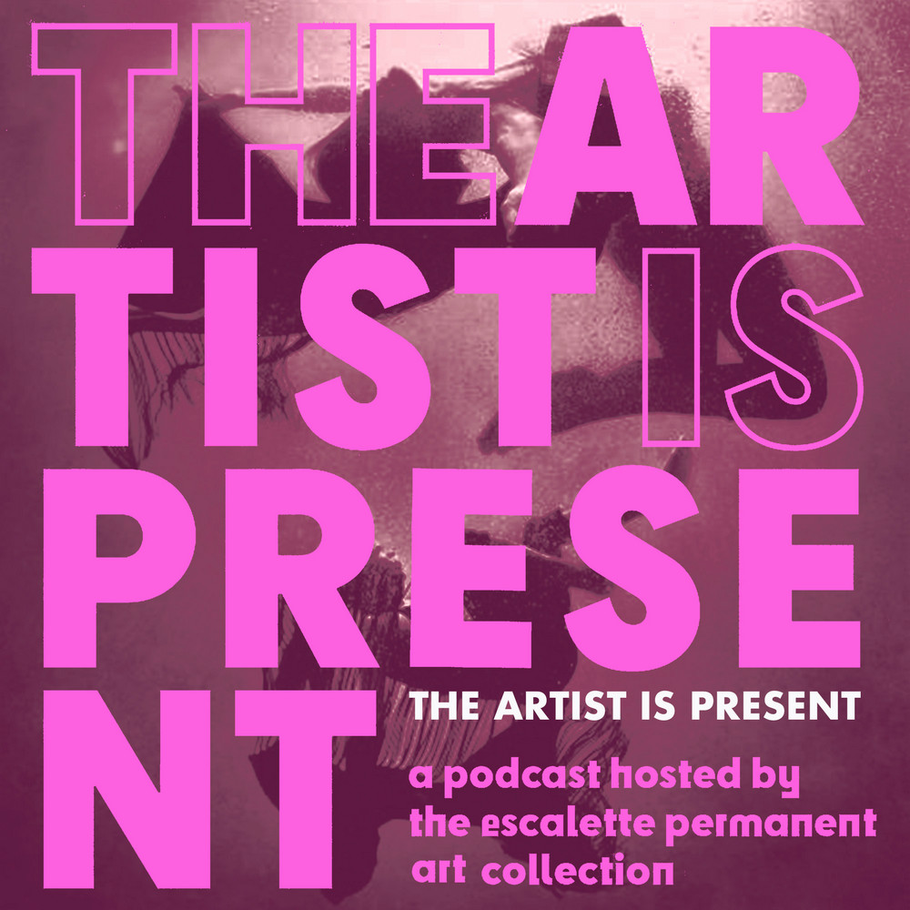 The Artist is Present Podcast Cover designed by Chapman student Arianna Patterson ‘24