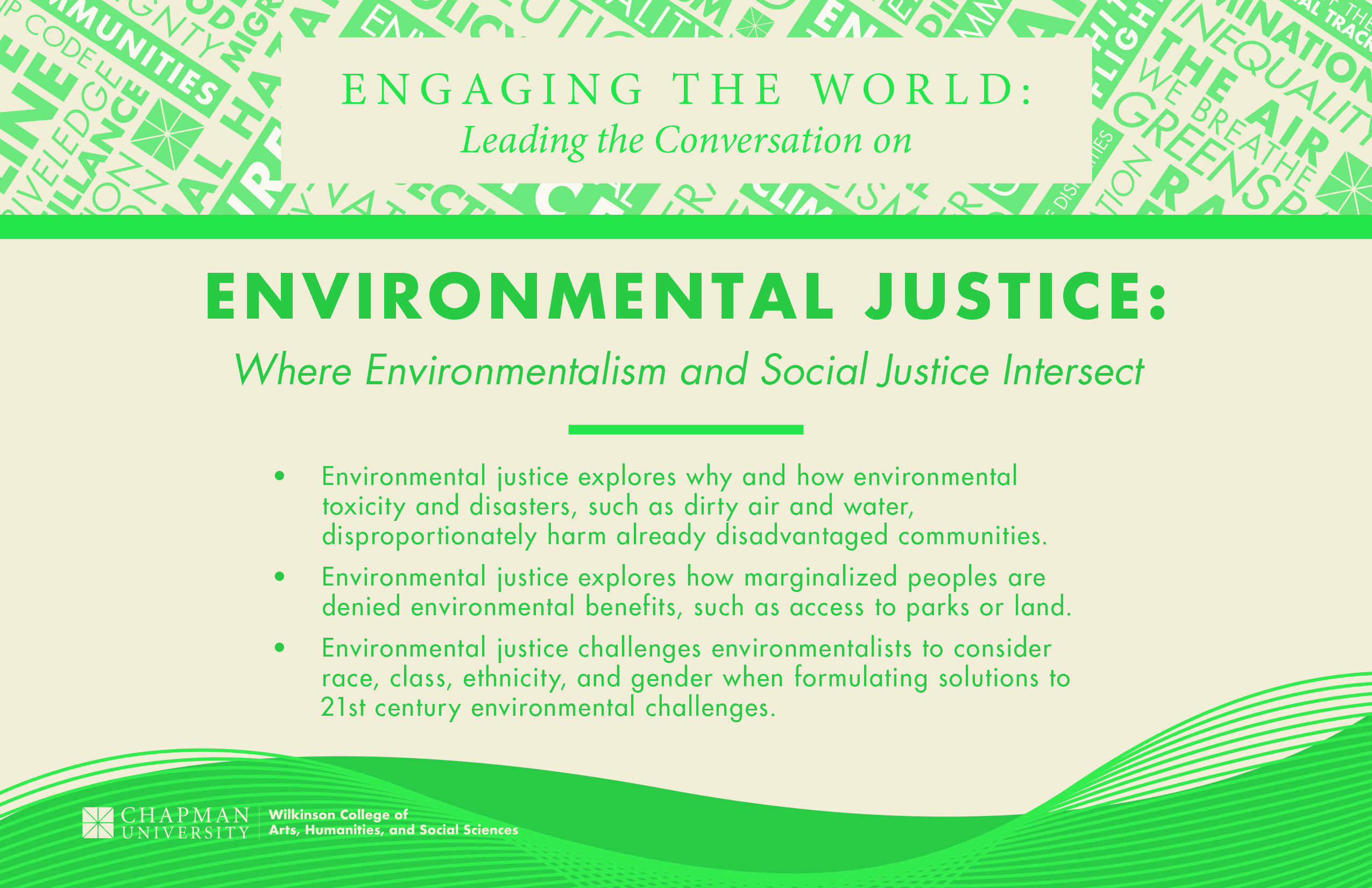 Engaging the World: Leading the Conversation on Environmental Justice